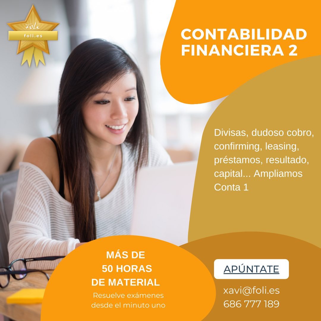 Chica morena con ordenador estudiando contabilidad financiera 2 con clases particulares de ADE