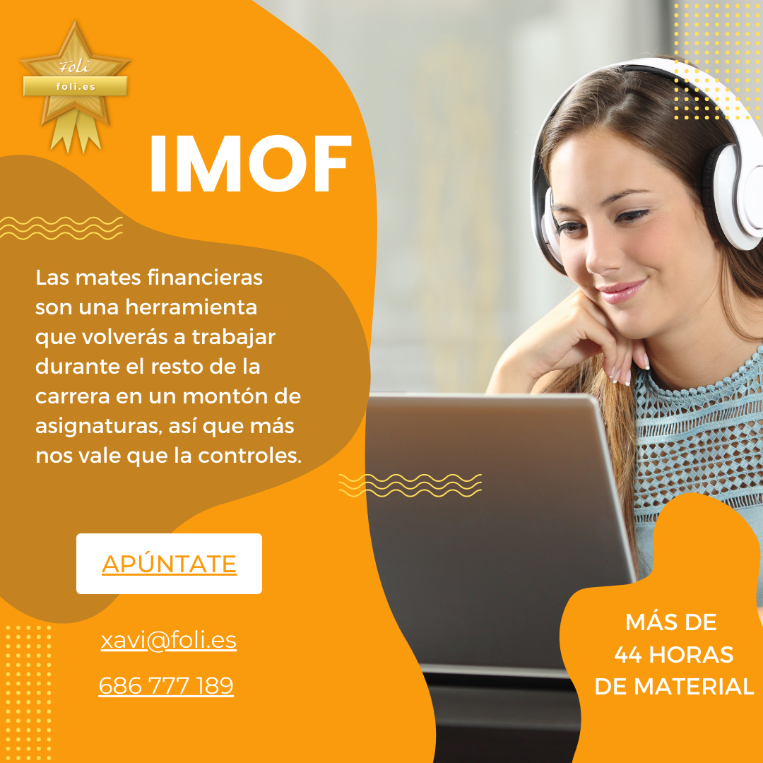 Chica con auriculares atendiendo a nuestras clases particulares de ADE sobre IMOF