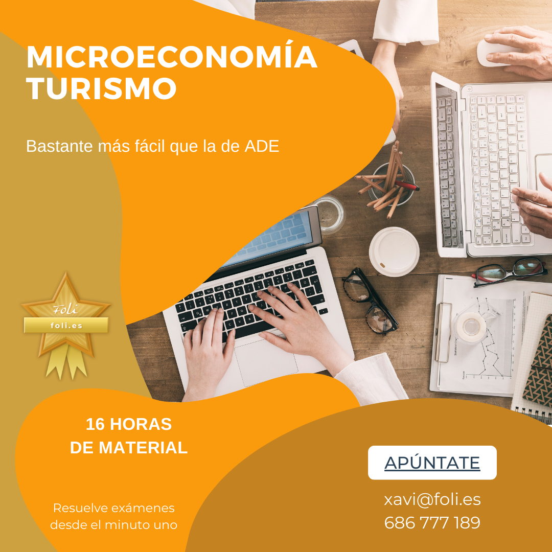 Ordenadores y apuntes para estudiar microeconomía turismo en nuestra academia de ADE en Mallorca